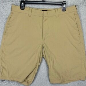 J Crew Performance Shorts Mens 33 X 10.5 Tan Chino Golf Athletic Stretch Tech